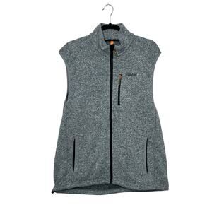 Orvis men gray full zip sweater vest size Large